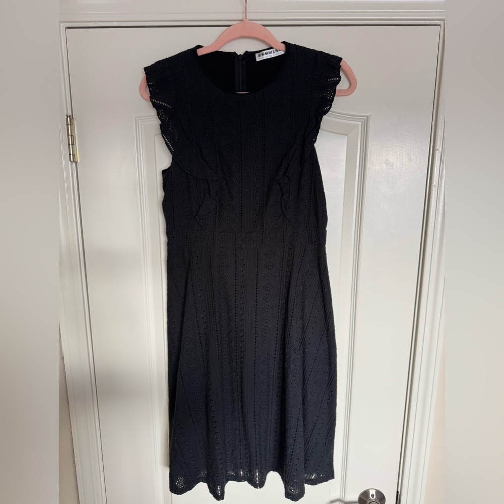 Wish Black Midi Lace Dress